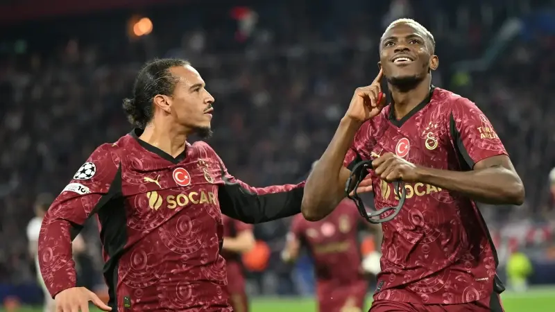 Victor Osimhen'in gol sonrası yaşadığı sevinç.