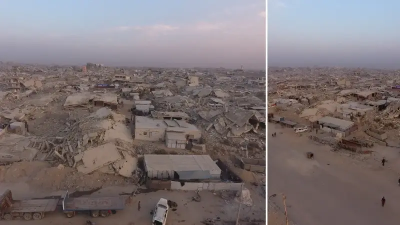 İsrail'in Gazze’de bıraktığı yıkım havadan görüntülendi