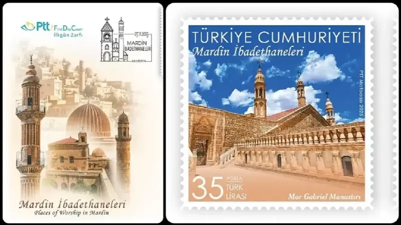 Filatelik ürünlerin satışıyla birlikte Mardin PTT Müdürlüğünde "Mardin İbadethaneleri 7.11.2025 MARDİN" ibareli ilk gün damgası da kullandırılmaya başlandı.