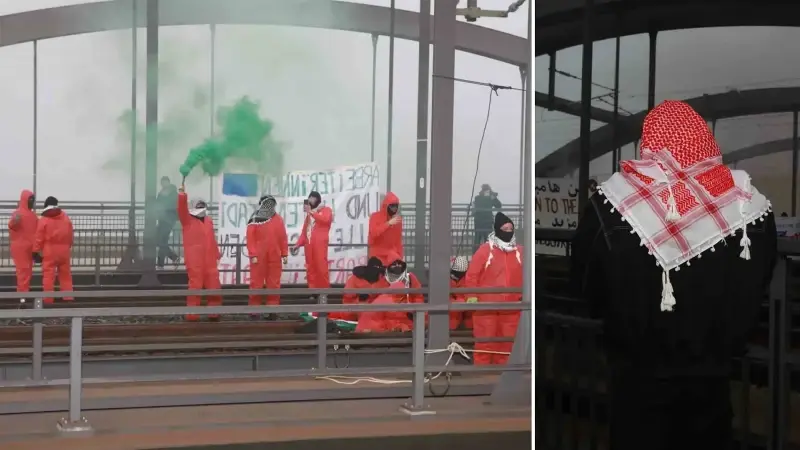 Filistin destekçisi göstericiler Hamburg Limanı'nı kapattı: 'İsrail’e silah ihracatını durdurun'