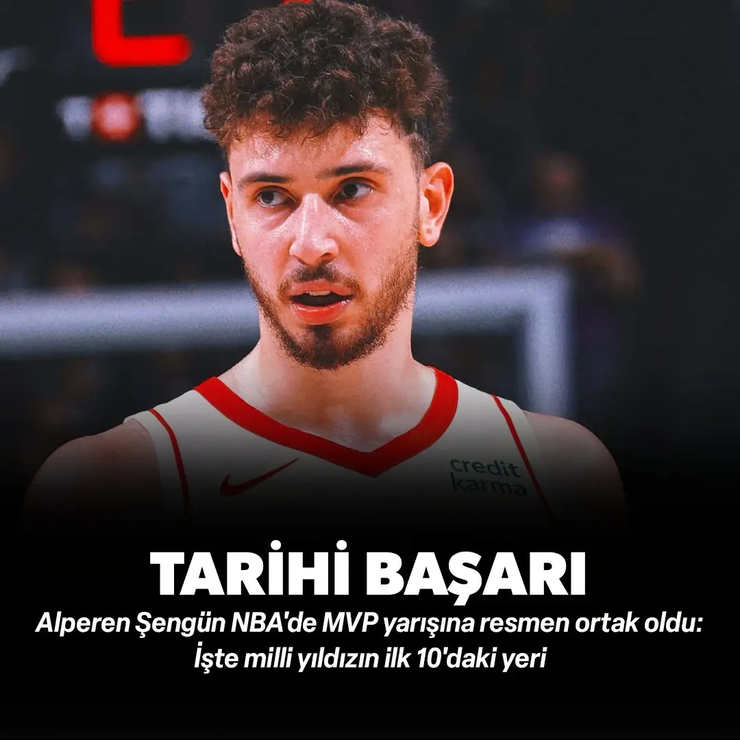 Tarihi başarı! Alperen Şengün, NBA'de MVP yarışına resmen ortak oldu: İşte milli yıldızın ilk 10'daki yeri!