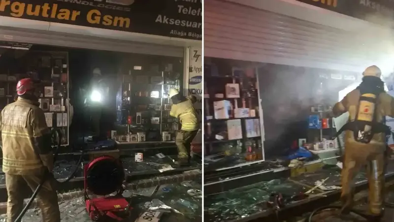 Yangın çıkan mağazada maddi hasar meydana geldi