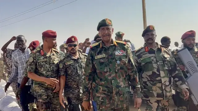 Sudan's Burhan visits civilians displaced by RSF capture of El-Fasher