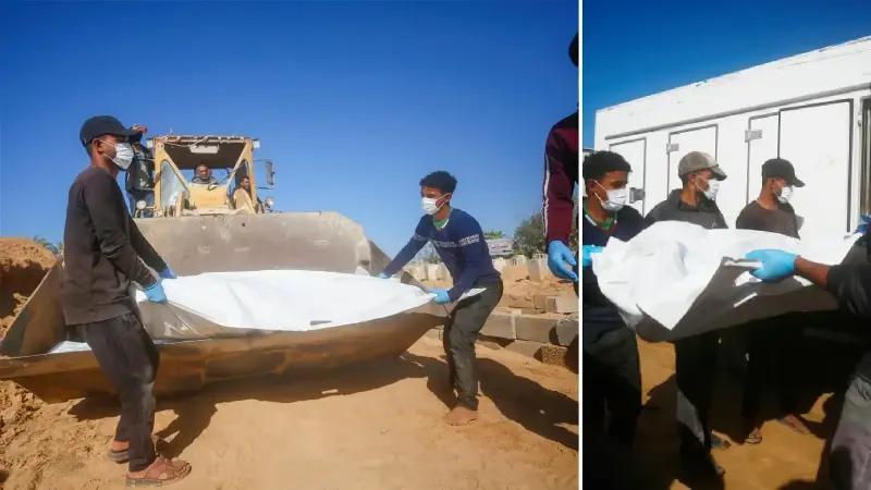 İsrail’in teslim ettiği ancak kimliği belirlenemeyen Filistinlilerin cenazeleri defnedildi