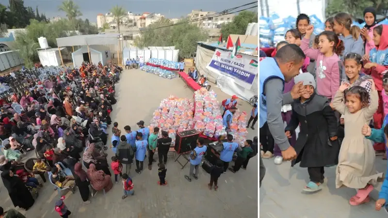 TDV Gazze’de ihtiyaç sahiplerine gıda kolisi dağıttı