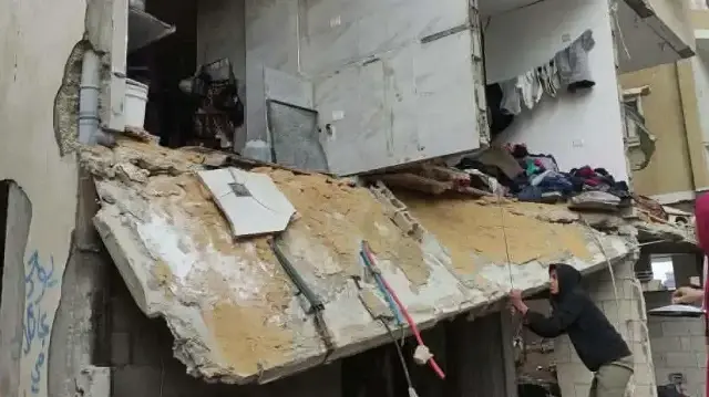 انهيار 3 مبان في مدينة غزة بعد أمطار غزيرة