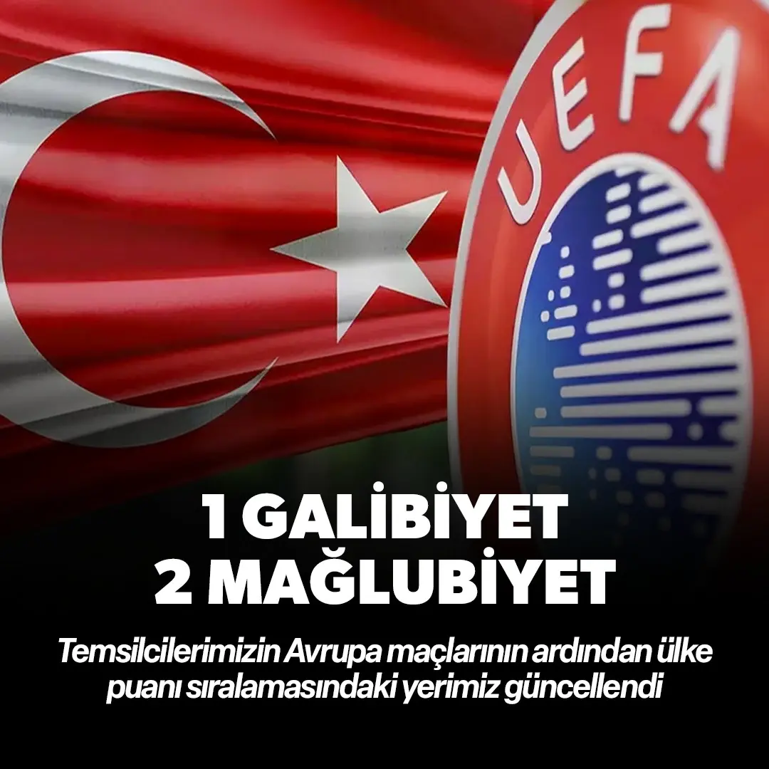Galatasaray ve Samsunspor yenildi, Fenerbahçe kazandı: Türkiye'nin UEFA ülke puanı sıralamasındaki güncel yeri netleşti