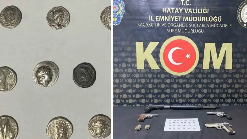 Hatay'da 2 şüpheli kargoyla gümüş sikke göndermeye çalışırken yakalandı
