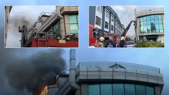 Ataşehir’de otel yangını: Çatı katını alevler sardı