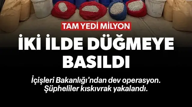 İstanbul ve İzmir'de yaklaşık 7 milyon uyuşturucu hap ele geçirildi