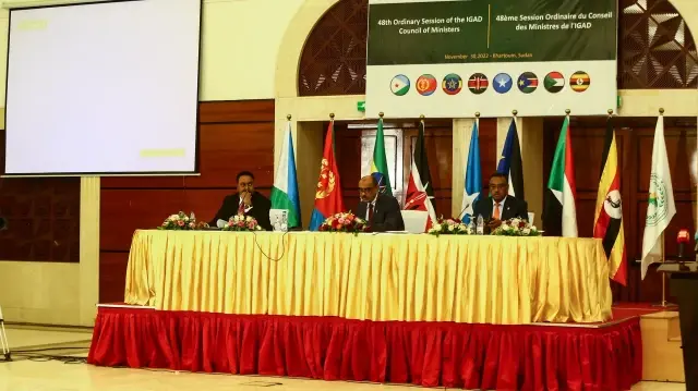 Vue d'une réunion de l' Autorité intergouvernementale pour le développement (IGAD).