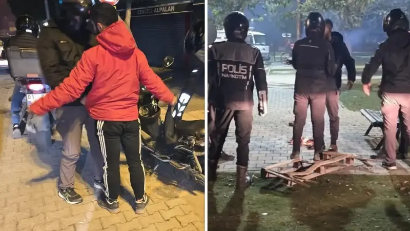 Ekipler göz açtırmadı: Parklarda sokaklarda uyuşturucu içen 12 kişi suçüstü yakalandı