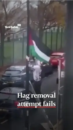 Flag removal attempt fails