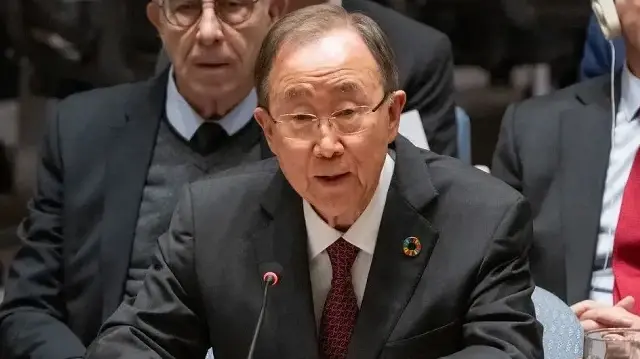 Бывший Генсек ООН Пан Ги Мун на заседании Совета Безопасности.