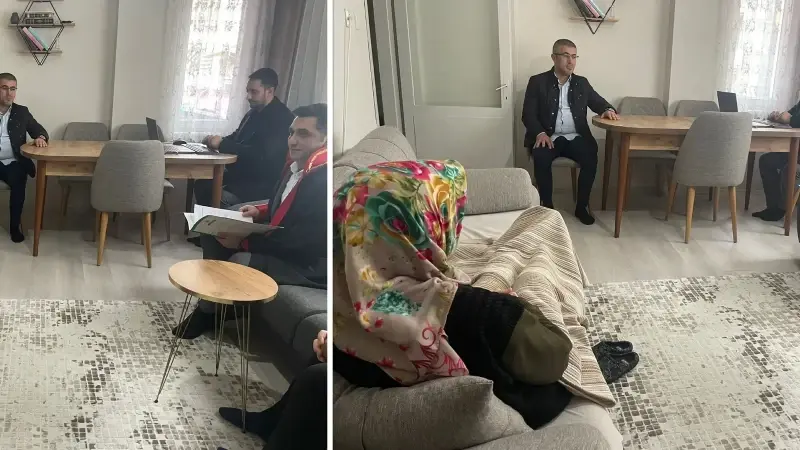 Miras davasında taraflardan biri yatalak olduğu için mahkeme eve taşındı