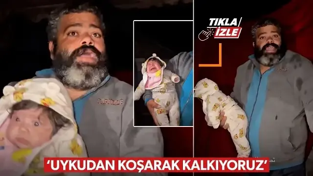 Gazzeli baba bebeğini yağmurun altında taşırken haykırdı: Bu çocuğun günahı ne?