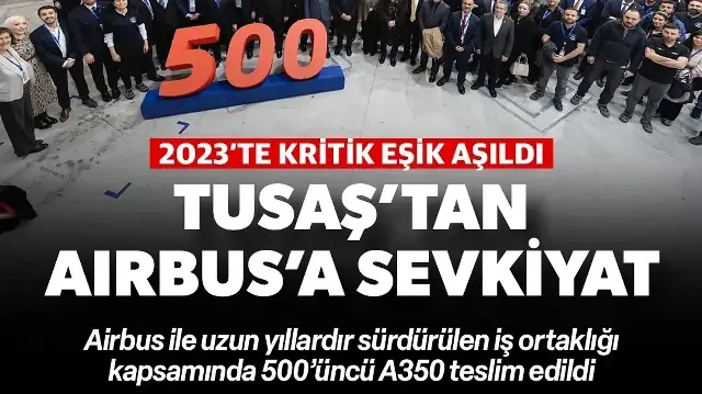 TUSAŞ üretim kapasitesini hızla arttırıyor: Airbus'a 500'üncü A320 sevkiyatı