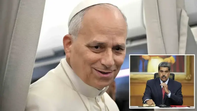 Papa 14. Leo ve Venezuela Devlet Başkanı Nicolas Maduro