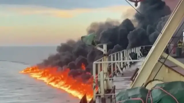 Karadeniz'de Ukrayna'nın vurduğu‘ Kairos’ gemisindeki mürettebata ait yeni görüntüler ortaya çıktı