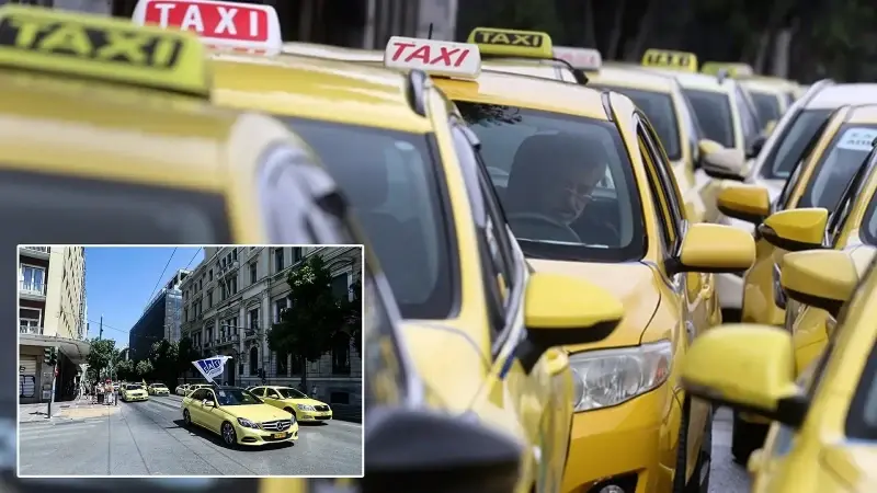 Yunanistan'da taksiciler 48 saatlik grev ve eylem yaptı