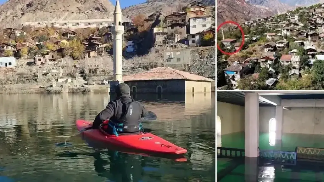 مسجدِ زیر آب رفته در شمال‌شرق ترکیه دوباره دیده شد+ عکس