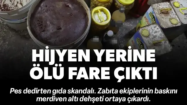 Pes dedirten hijyen skandalı: Gıda işletmesinde ölü fare ve bozuk ürünler bulundu