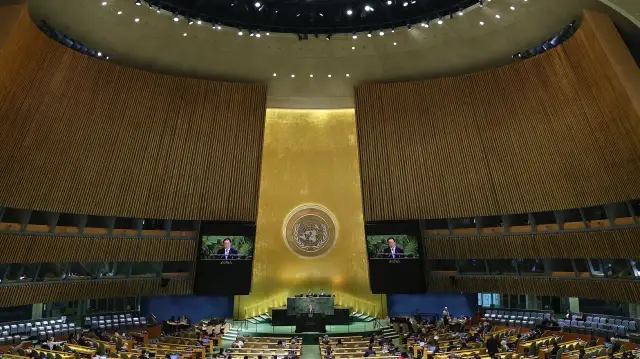 Assemblée générale des Nations Unies au siège de l'ONU à New York, le 29 septembre 2025.