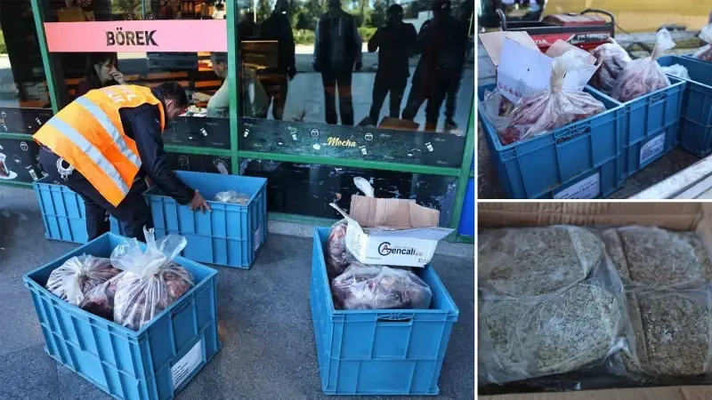 Otogarda 270 kilo kaçak et ve köfte ele geçirildi
