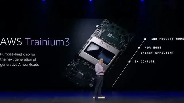 Amazon Web Services lance Trainium3, une nouvelle puce IA promettant plus de puissance, une efficacité énergétique améliorée et des coûts opérationnels réduits pour les centres de données.