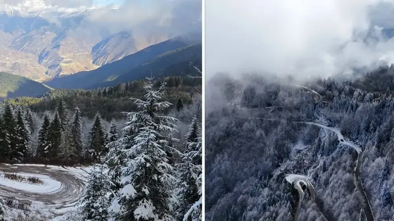 Artvin beyaza büründü: Karçal ve Genya dağlarının zirvesine kar yağdı