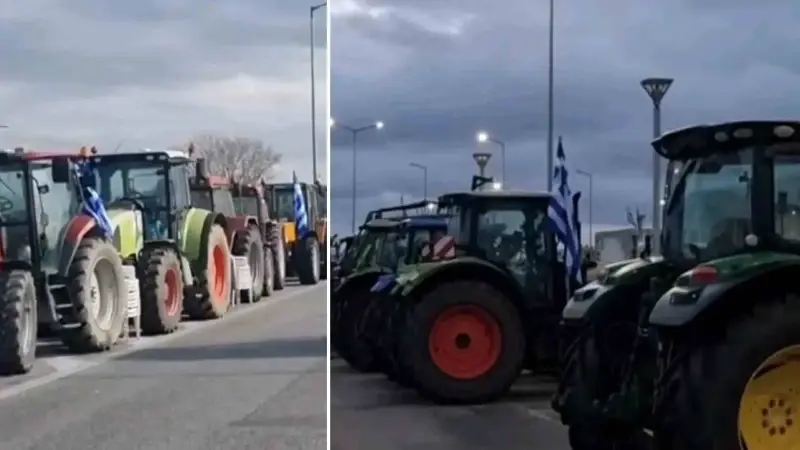 Yunan çiftçilerin Kipi Gümrük Kapısı’nda traktörleriyle eylemleri devam ediyor