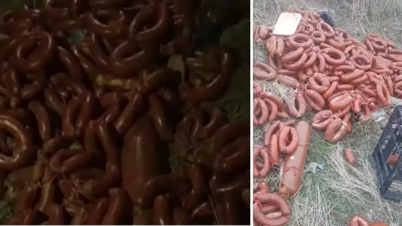 Denetim korkusu bunu da yaptırdı: Yüzlerce kilo sucuk, kavurma ve salam boş araziye atıldı