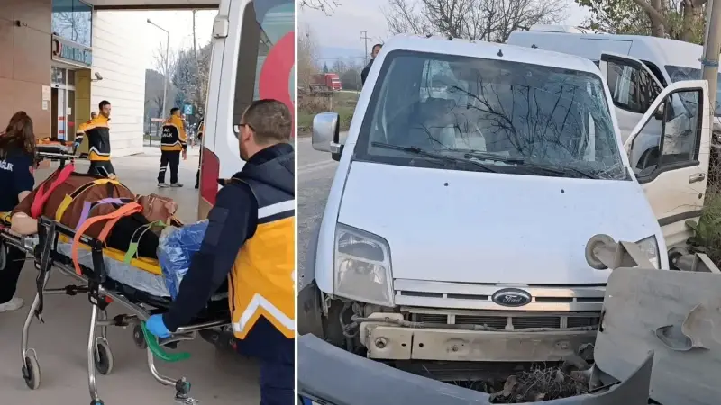 Bursa'da işçi servisi ile hafif ticari araç çarpıştı: 11 yaralı