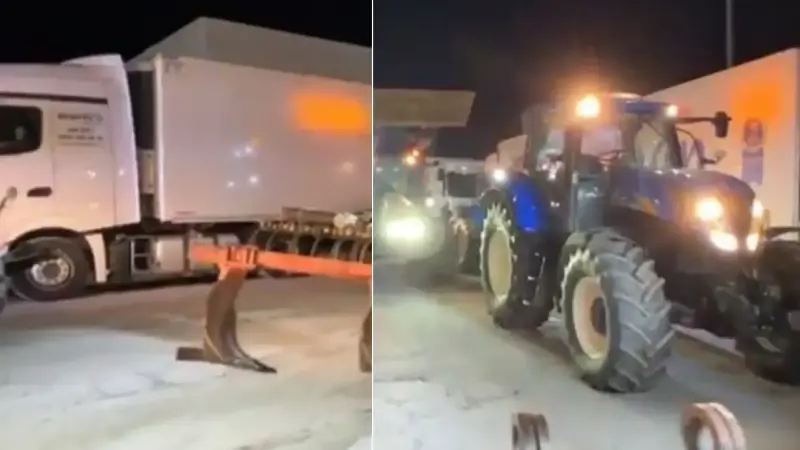 Yunanistan çiftçisinin eylemi Türkiye sınırını kilitledi