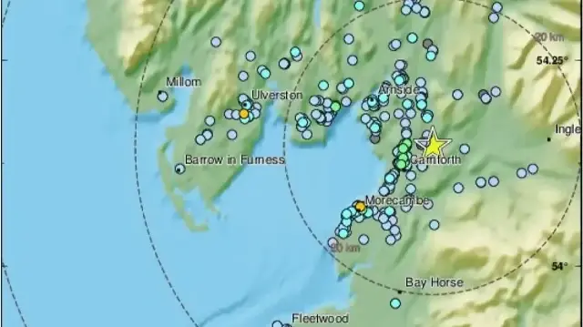Un tremblement de terre de magnitude 3,3 a été ressenti dans le nord-ouest de l’Angleterre mercredi soir, provoquant de nombreux appels aux services d’urgence.