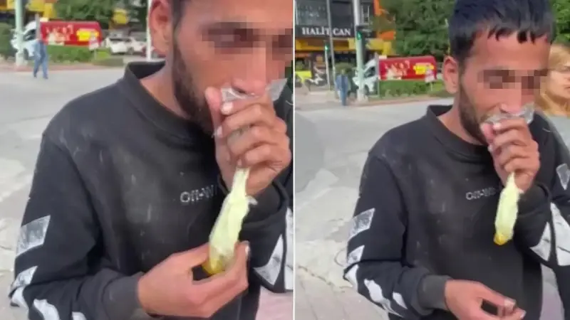 Adana'da caddede bali çeken kişi kendinden geçti