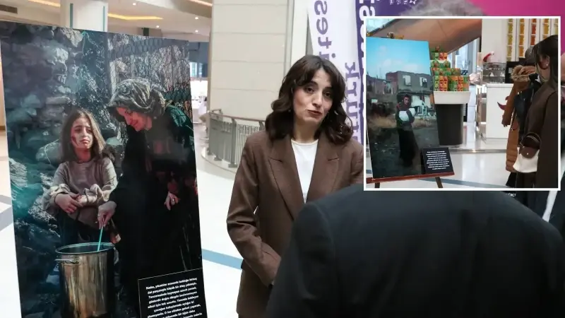 Öğrenciler "Gazze'nin Kadınları" adlı fotoğraf sergisi açtı.
