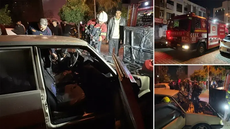 Aydın’da park ettiği araç saniyeler içinde alev aldı