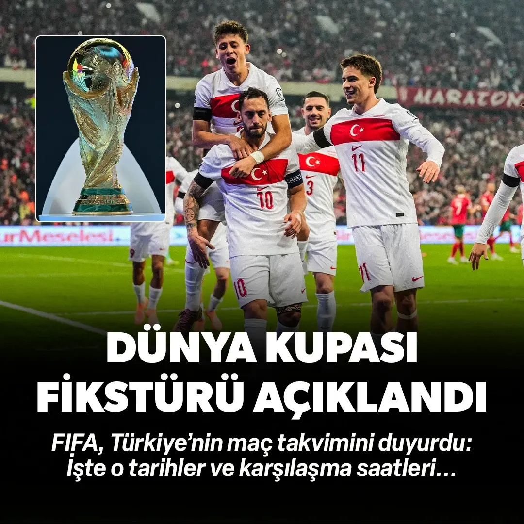A Milli Takım'ın Dünya Kupası fikstürü açıklandı: Maç saatleri belli oldu