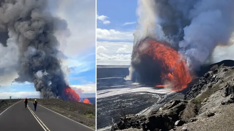 Dünyanın en aktif yanardağlarından biri olan Hawaii'deki Kilauea Yanardağı, yeniden lav püskürttü.