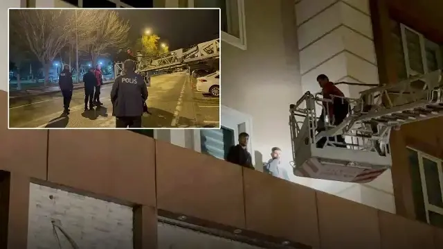 Kayseri’de bir garip olay: Parmak izi kilidi kaçışı engelledi çarşafla inmeye çalışırken mahsur kaldılar