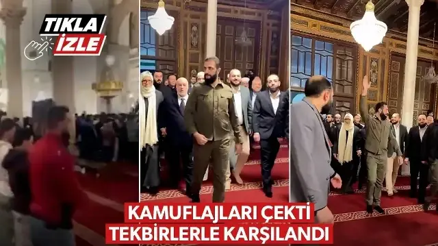 Ahmed Şara devrimin yıl dönümünde Emevi Camii'nde namaz kıldırdı