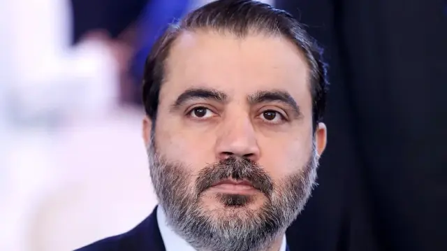 Photo d'Asaad al-Shaibani, ministre des Affaires étrangères et des Expatriés de Syrie, lors du Forum de Doha au Qatar, le 6 décembre 2025. 