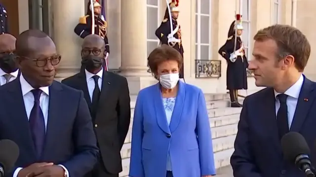 Le président béninois Patrice Talon et son homologue français Emmanuel Macron.