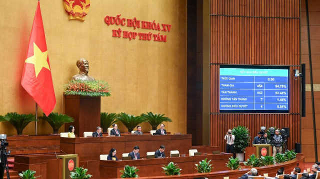 Les députés vietnamiens à l'Assemblée nationale à Hanoï.