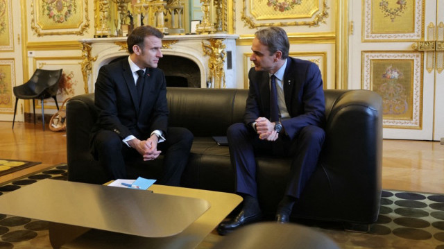 Le président français Emmanuel Macron et le Premier ministre grecque, Kyriakos Mitsotakis.