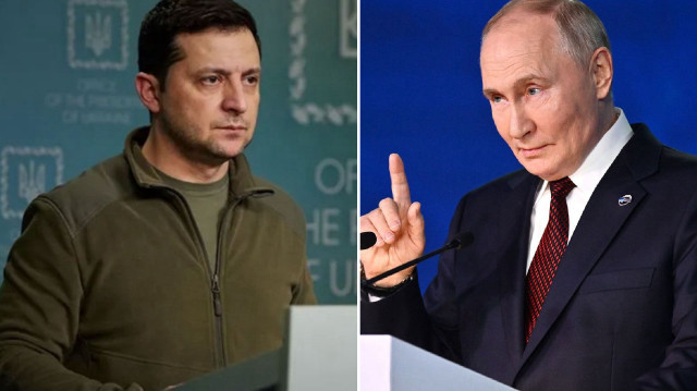 Ukrayna Devlet Başkanı Volodimir Zelenskiy, Rusya Devlet Başkanı Vladimir Putin.