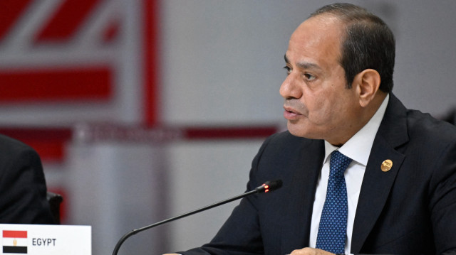 Le président égyptien Abdel Fattah al-Sisi participe à la réunion au format élargi du sommet des BRICS à Kazan, le 23 octobre 2024.