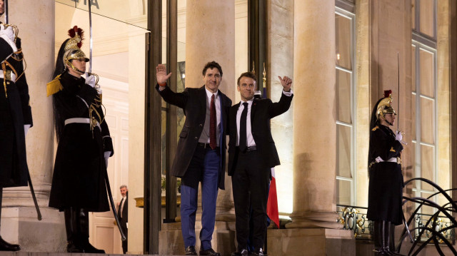 Le Premier Ministre canadien Justin Trudeau, et le Président français Emmanuel Macron.