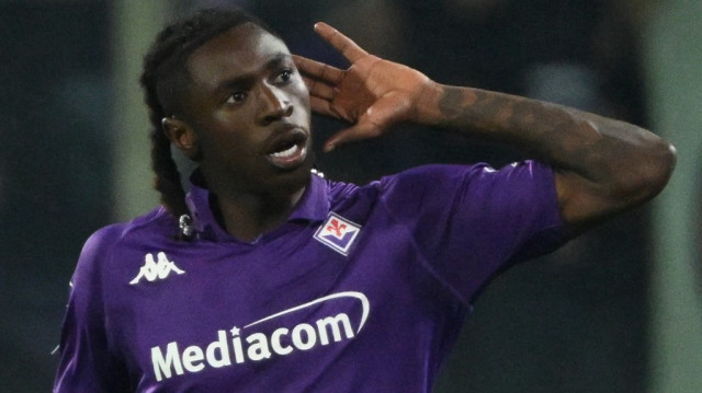 L'attaquant italien de la Fiorentina, Moise Kean, lors du match de Serie A entre l'ACF Fiorentina et l'Inter Milan au stade Artemio Franchi, à Florence, le 6 février 2025.